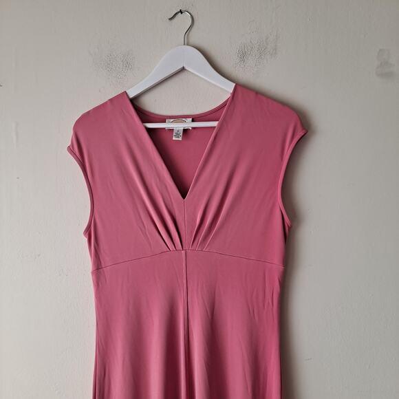 Talbots A-Line Dress Sleeveless Empire Waist A-Line Midi Pink Womens Size 12 - Picture 5 of 10
